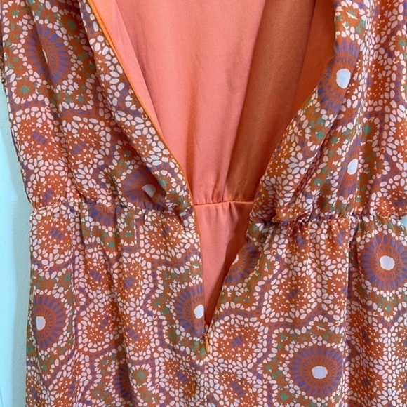 Pink Owl Orange Sleeveless Dress with Circle Pattern - Picture 7 of 15